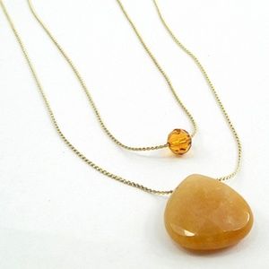 Natural Stone Double Strand Necklace